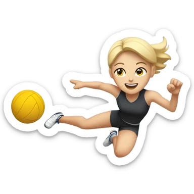 blonde girl playing volleyball  sticker