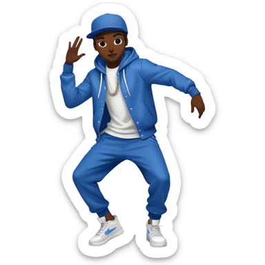 hiphop dancer in energetic pose sticker