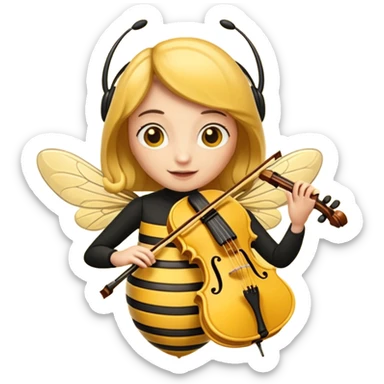 viola player bee sticker
