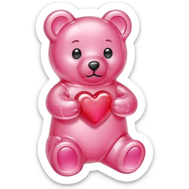 transparent pink gummy bear heart pink pastel  sticker