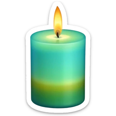 autumn vibe candle in the color blue and green sticker