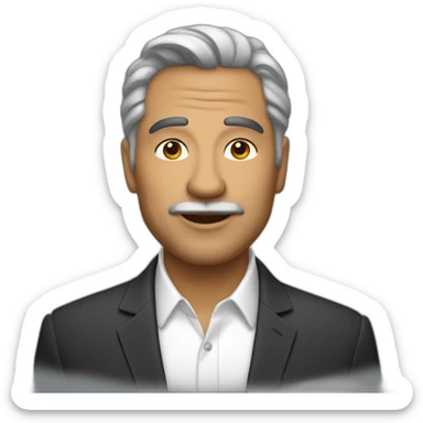 elegant 50 year old latino man sticker