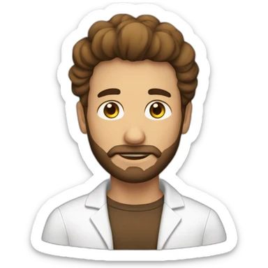 hombre con barba larga blanca y pelo castaño sticker