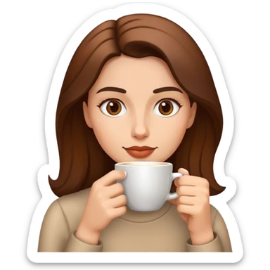 Woman drinking coffee  sticker