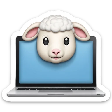 a closed laptop with a lamb logo sticker