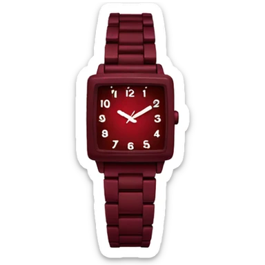 Dark red square watch sticker