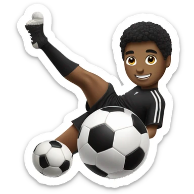 an oreo cookie kicking a soccer ball in a black uniform sticker