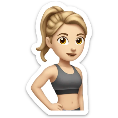 White girl with light brown hair at the gym sticker