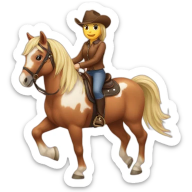 pony riding a horse sticker