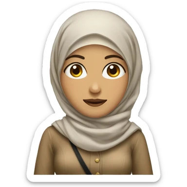 Hijabi Girl with a polene bag  sticker