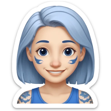 white-gray haired heavy blue tattooed big nose young girl sticker