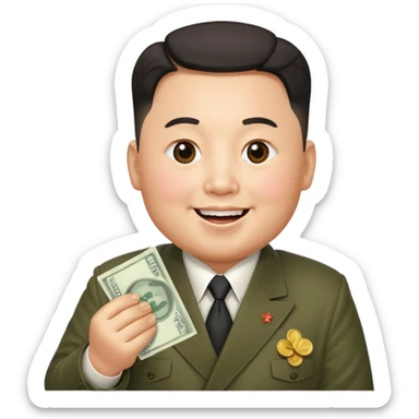 kim jong un holding money sticker