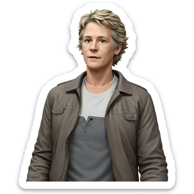 solo male in jacket sticker