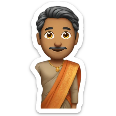 man wearing saree sticker