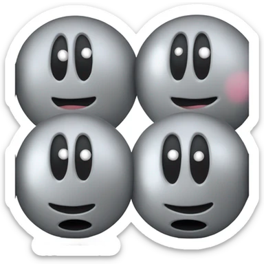 Metal cute black eyes Kirby ball driving on 4 car wheels sticker