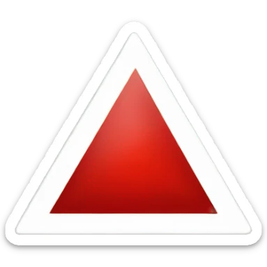 red and white triangle sticker
