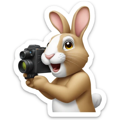 Rabbit taking pictures sticker