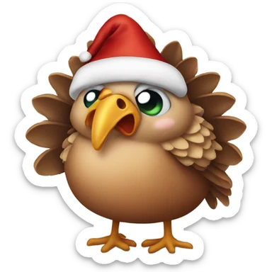 Christmas turkey crying its eyes out sticker