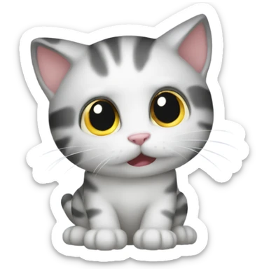 Kitty being shy sticker