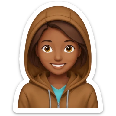 woman with brown hoodie sticker