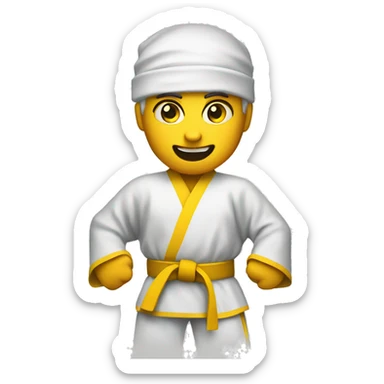Karate yellow belt  sticker