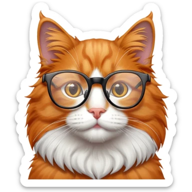 Gato naranja con gafas  sticker