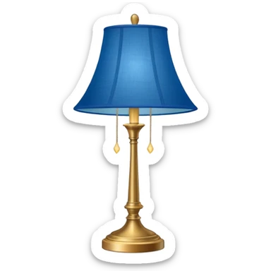 lamp with blue lampshade sticker