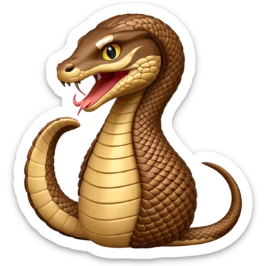 cobra is in its upright defensive posture with wide neck rib posture  sticker