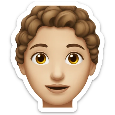 brown haired girl with hazel eyes and cream skin sticker