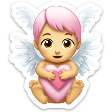 Baby ping heart with wings sticker