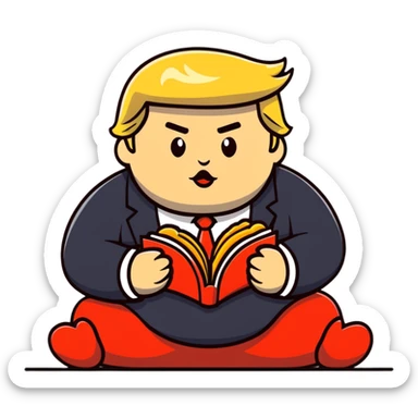 Chubby Donald trump sitting on the ground eating McDonald’s  sticker