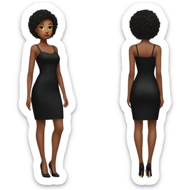 demure black dress full length selfie sticker