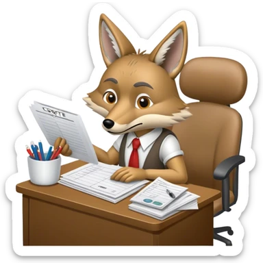 Coyote doing taxes  sticker
