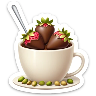 Chocolate covered Strawberries with pistachios cup sticker