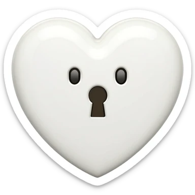 white heart with a keyhole sticker