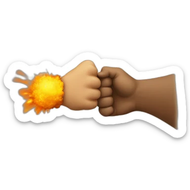 Fist bump with explosion sticker