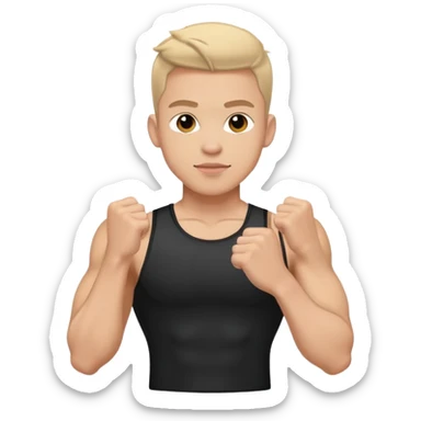 Athletic guy in sporty black clothes. sticker