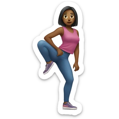 Woman squatting sticker