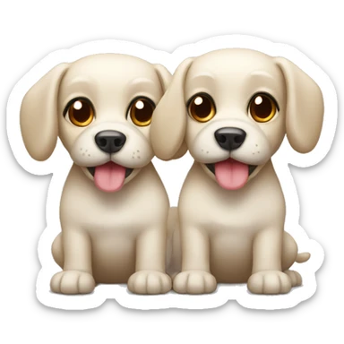 cute two headed dog  sticker