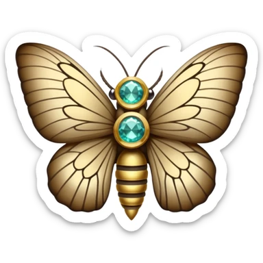 moth wing crown with gem eyes sticker