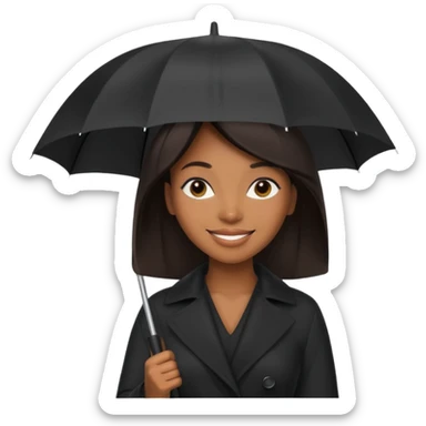 blac woman holding umbrella sticker