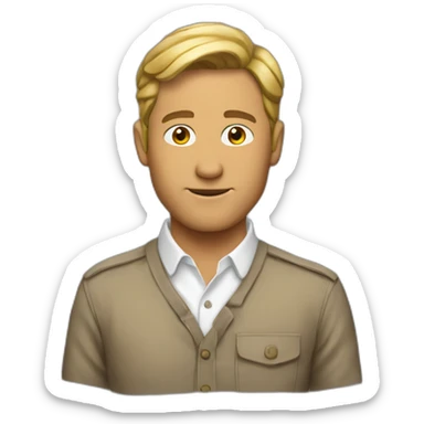 Journalist informal cloth tanned sticker