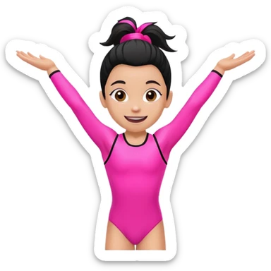"A gymnast in neon pink and black outfit with a smile and a look of surprise (normal skin) sticker