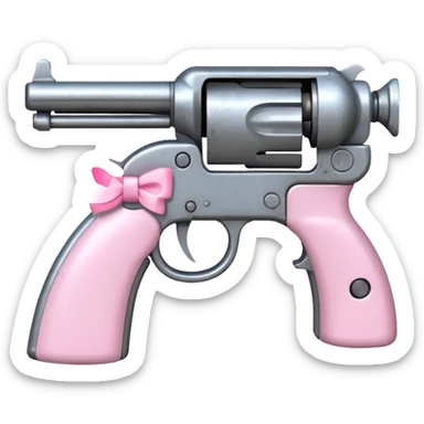Gun with a light pink bow sticker