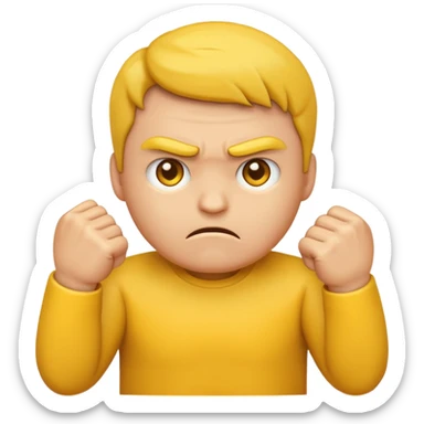 emoji wanting to fight but pushing his hand down to show restraint sticker