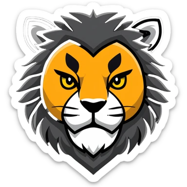 fierce lion face sticker