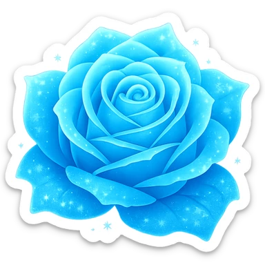Make the frozen rose glow in the style of emoji, preserving the emoji look and feel, with no background. sticker