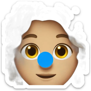 a photographer, brown long hair blue eyes sticker