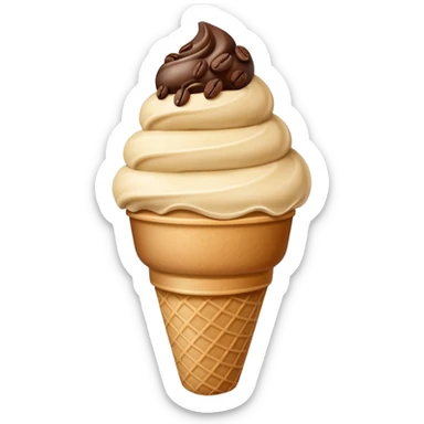 bolitas de helado de cafe con semilla de cafe  sticker