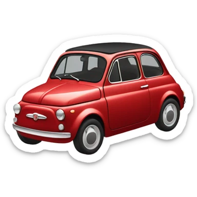 Uomo spinge una fiat 500 sticker